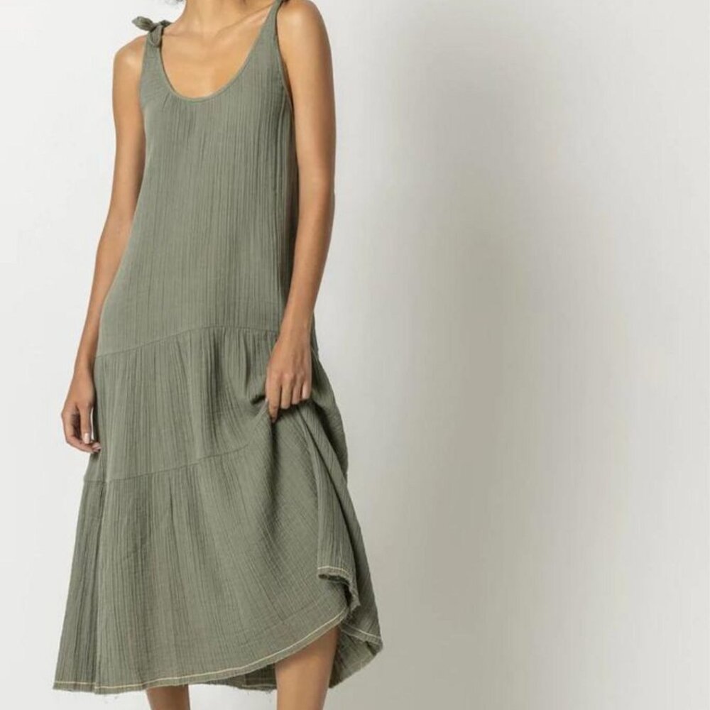 Lilla P Tie Strap Peplum Dress